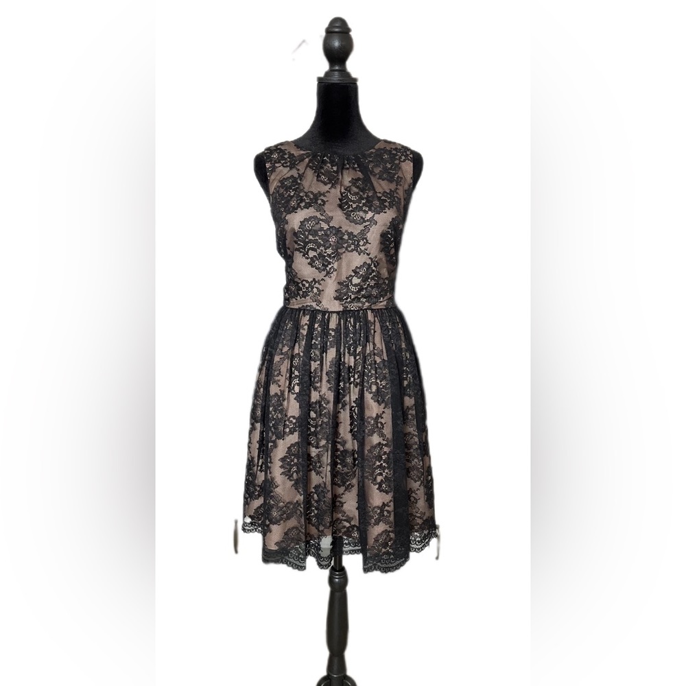 Jessica Howard Lace Cocktail dress Black/Beige Size 10P
